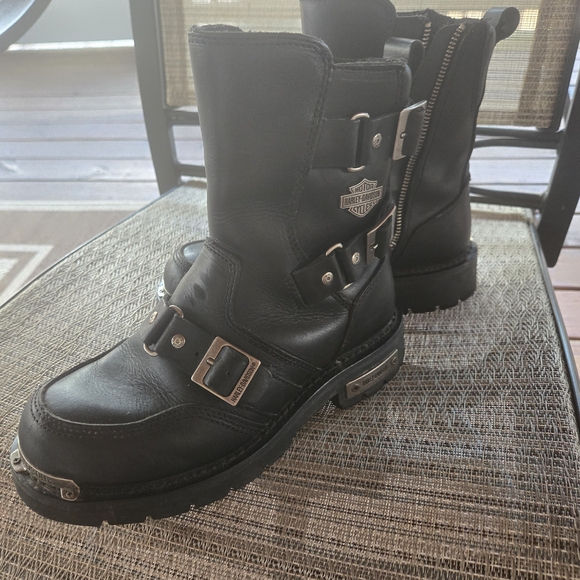 Harley-Davidson Black Buckle Leather Boots - Picture 8 of 16